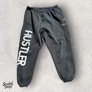 Vintage Champion 40s & Shorties Hustler Sweatpants Black Men's Size Large Y2K